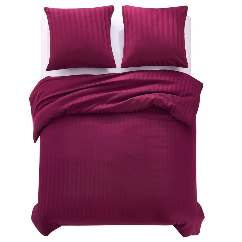 Jeu housse de couette Satin de coton Bordeaux 200x220/80x80 cm - Photo n°1