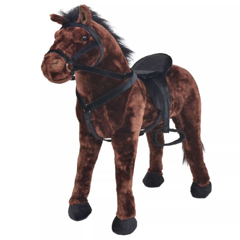 Jouet en peluche Cheval Marron et noir XXL - Photo n°1