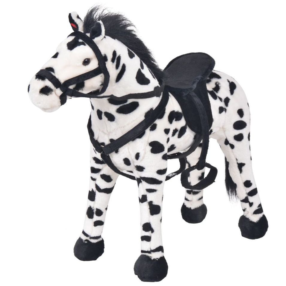 Jouet en peluche Cheval Noir et blanc XXL - Photo n°1