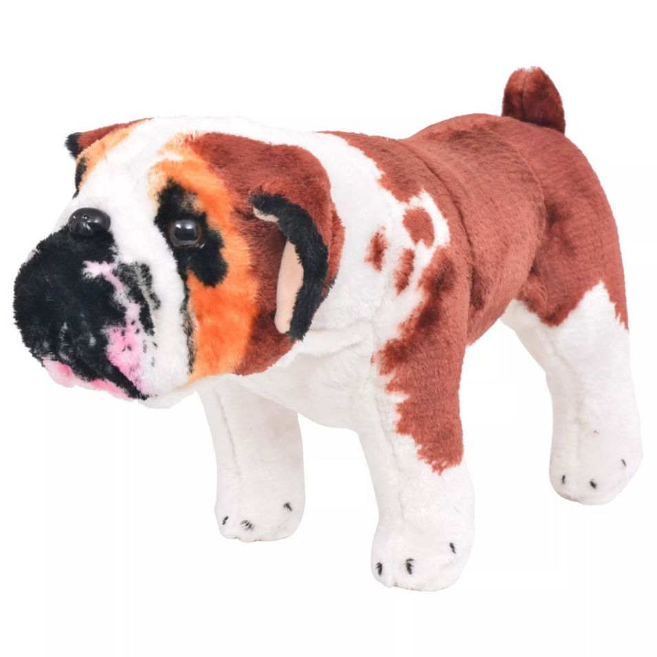 Jouet en peluche Chien de race Bulldog Marron et blanc XXL - Photo n°1