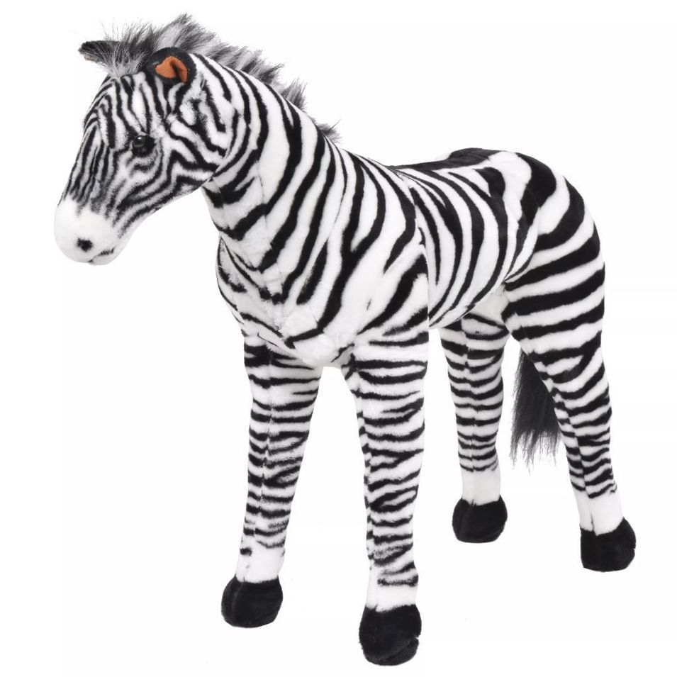 Jouet en peluche Zèbre Noir et blanc XXL - Photo n°1