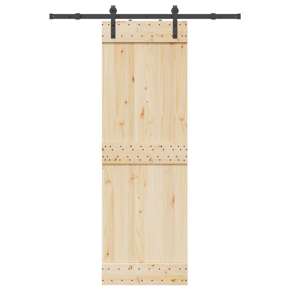 Kit de quincaillerie de porte coulissante 152,5 cm acier noir - Photo n°1