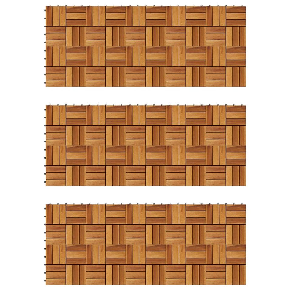 Kit tuiles de plancher en acacia 30 x 30 cm 30 pcs - Photo n°1