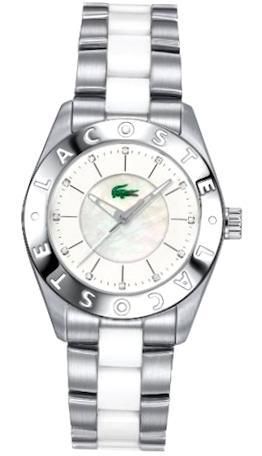 Lacoste Biarritz Lady - Ss Case - Ss&leather Strap - White Dial - Quartz - Only Time - Mineral Glass - 38mm - 3atm 2000535 - Photo n°1