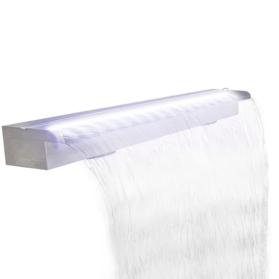 Lame d'eau rectangulaire à LED 120 cm en acier inoxydable pour piscine - Photo n°1