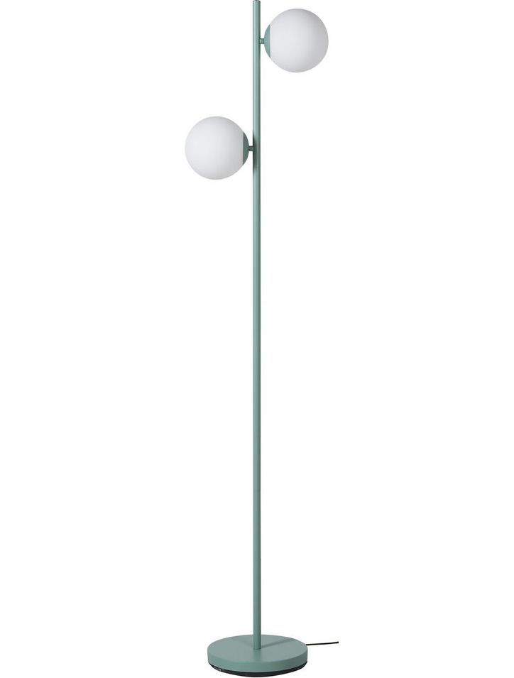 Lampadaire 2 ampoules métal brossé bleu Etro - Photo n°1