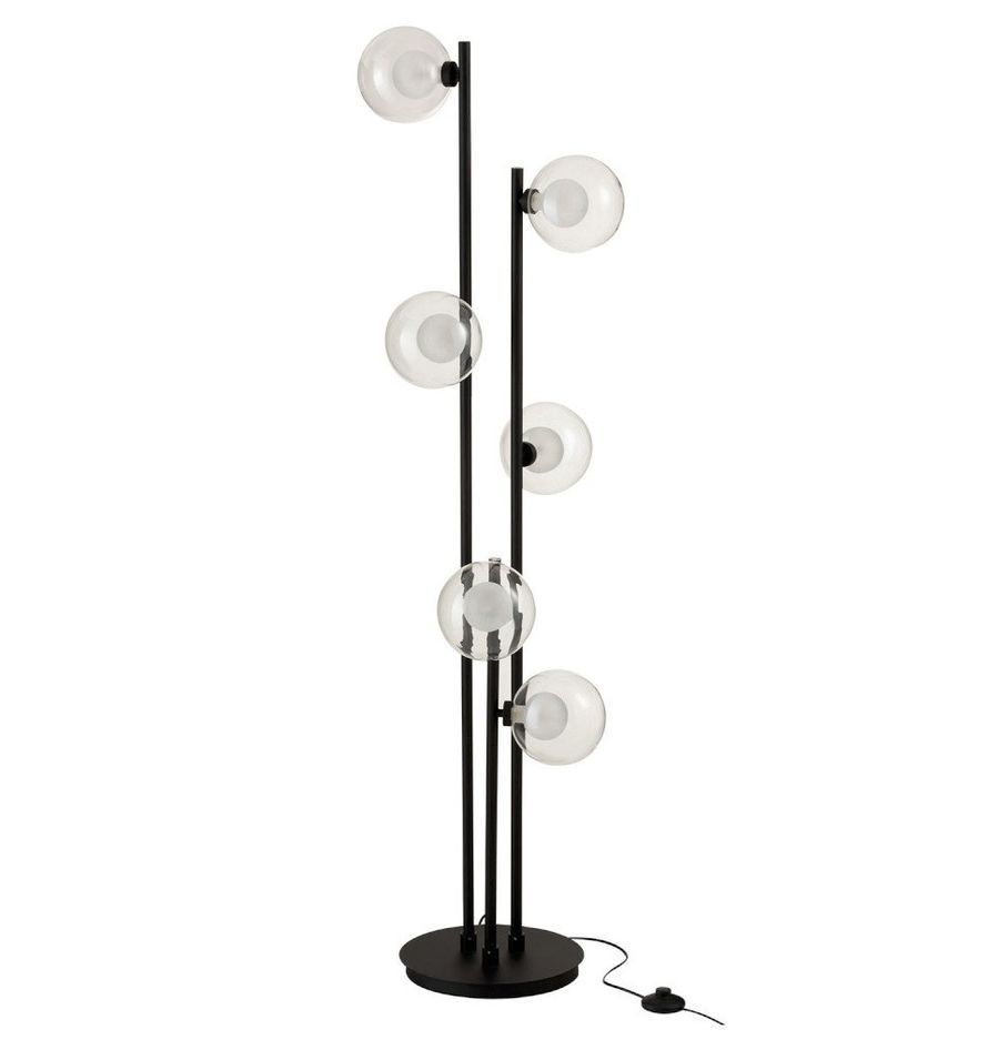 Lampadaire 6 boules en verre et pied métal noir Liath - Photo n°1