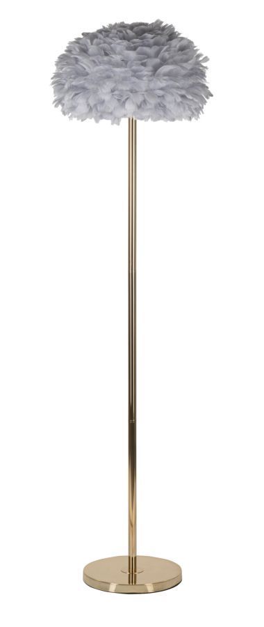 Lampadaire à plumes gris design métal doré élégantes SLIM - Photo n°1