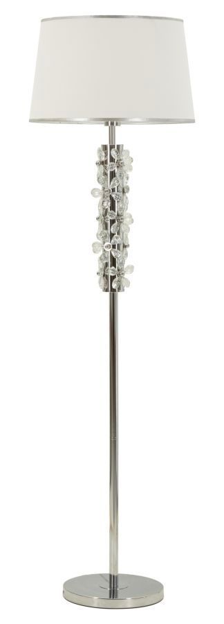 Lampadaire argent design floral argenté élégant FLEUR - Photo n°1