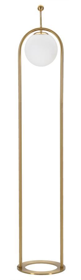 Lampadaire design doré globe verre blanc ARC - Photo n°1