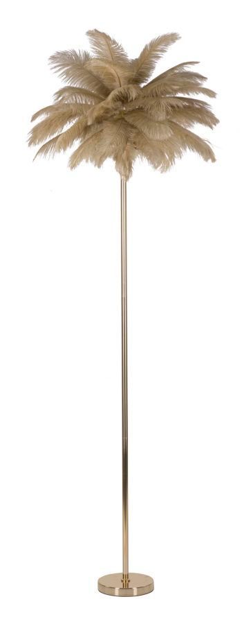 Lampadaire design plumes blanches doré PALM - Photo n°1