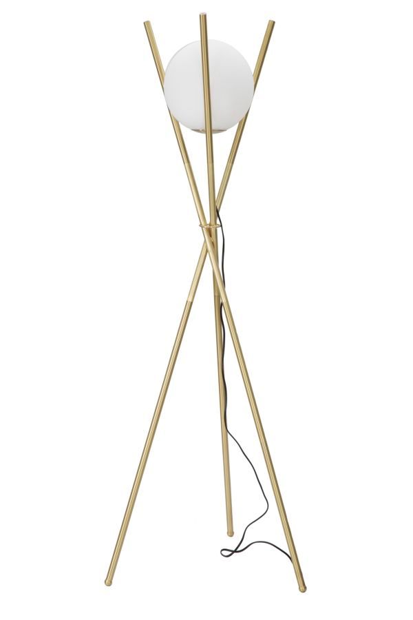 Lampadaire doré design avec sphère en verre LISE - Photo n°1