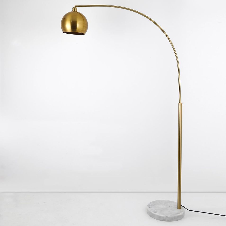 Lampadaire métal brossé doré Lastra - Photo n°1
