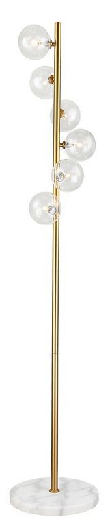 Lampadaire métal doré et socle marbre blanc Ballih - Photo n°1