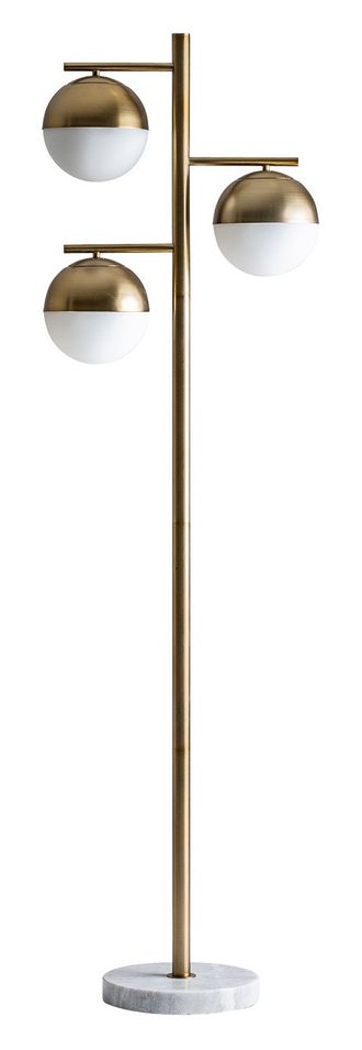 Lampadaire métal doré et socle marbre blanc Gonna - Photo n°1