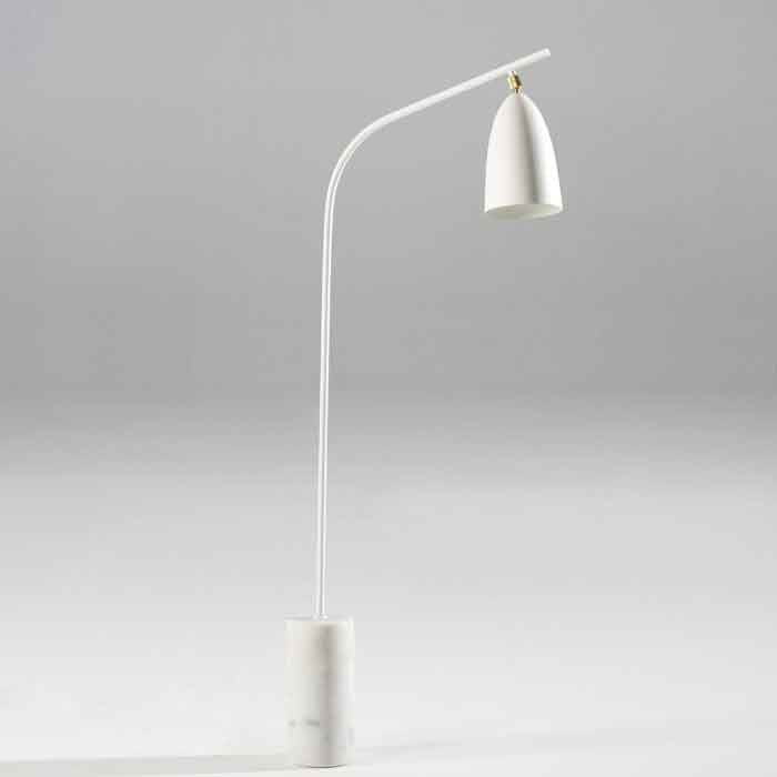 Lampadaire métal et socle marbre blanc Xéna H 150 cm - Photo n°1