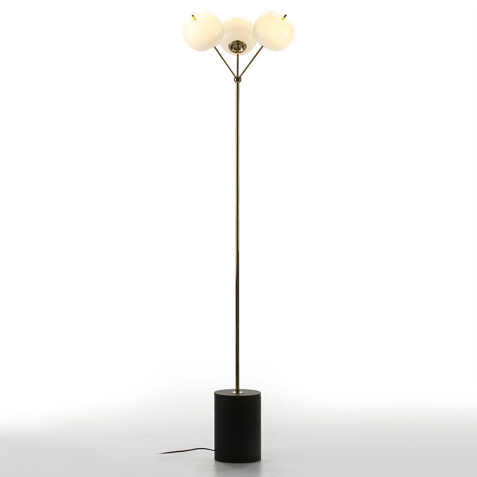 Lampadaire moderne 3 branches verre et métal Kevin H 175 cm - Photo n°1