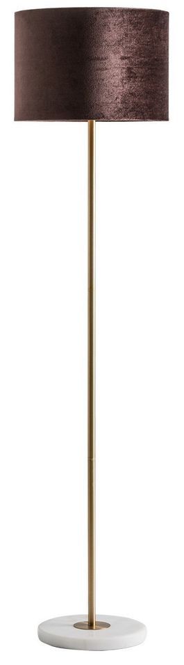Lampadaire tissu doré et socle marbre blanc Mylane - Photo n°1