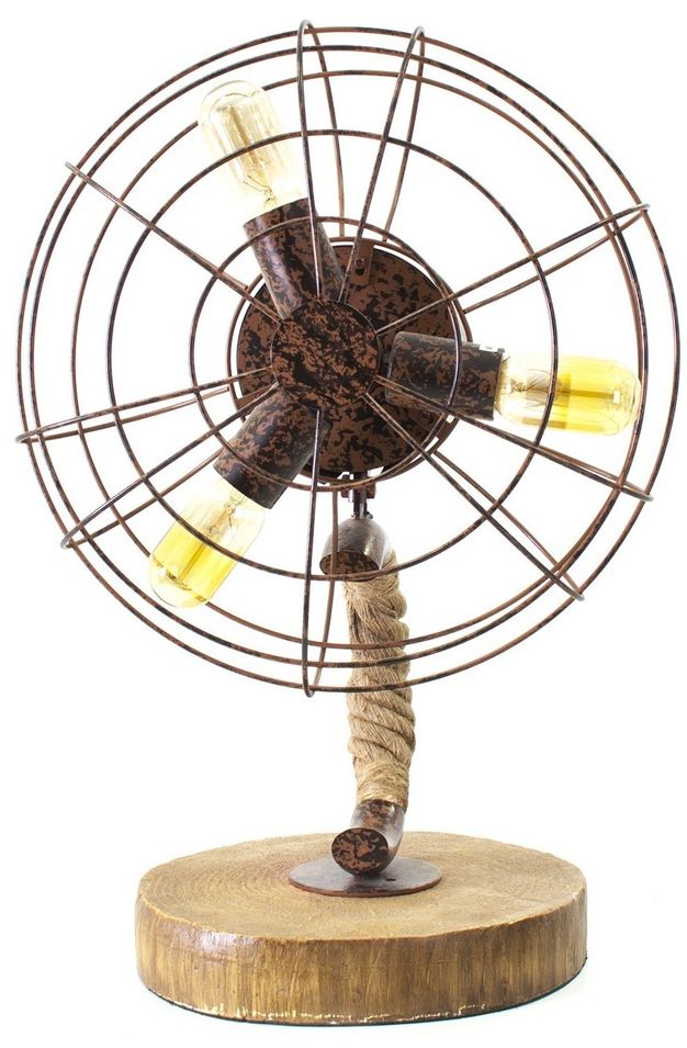 Lampe à poser corde et acier vieilli Curt - Photo n°1