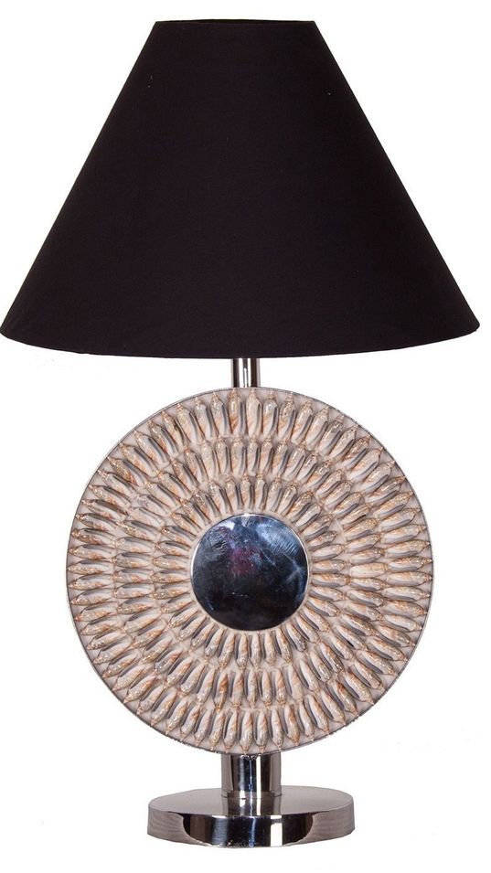 Lampe à poser en acier argent et noir Eve - Photo n°1