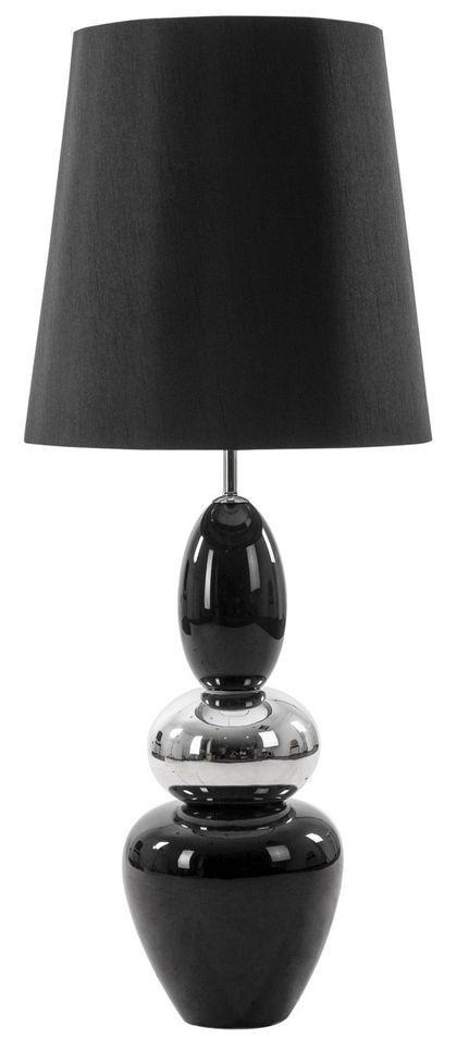Lampe à poser en céramique noir et argent Sylia - Photo n°1