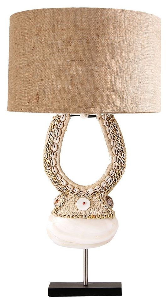 Lampe à poser en jute blanc et naturel Ysia - Photo n°1