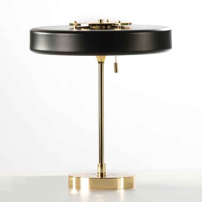 Lampe à poser métal noir et socle doré Fatima H 42 cm - Photo n°1