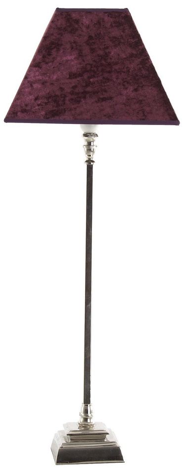 Lampe à poser velours grenat et aluminium argent métallique Myrna - Photo n°1