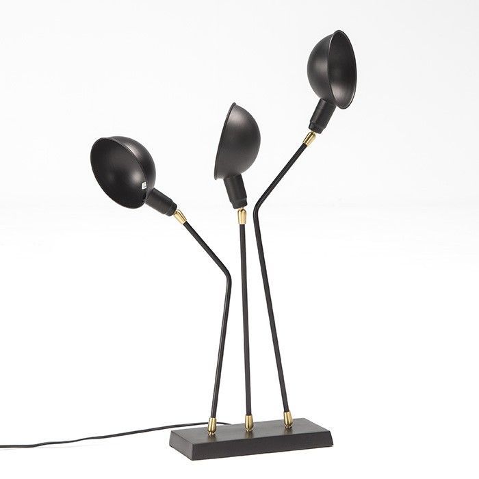 Lampe de table 3 branches métal noir Kevin - Photo n°1