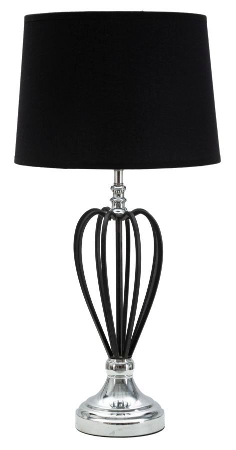 Lampe de table argent foncé métal noir design élégant GLAMOUR - Photo n°1