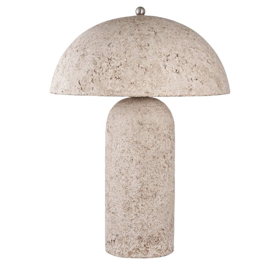 Lampe de table ASTLEY – Lampe à poser en papier mâché gris pierre - Photo n°1