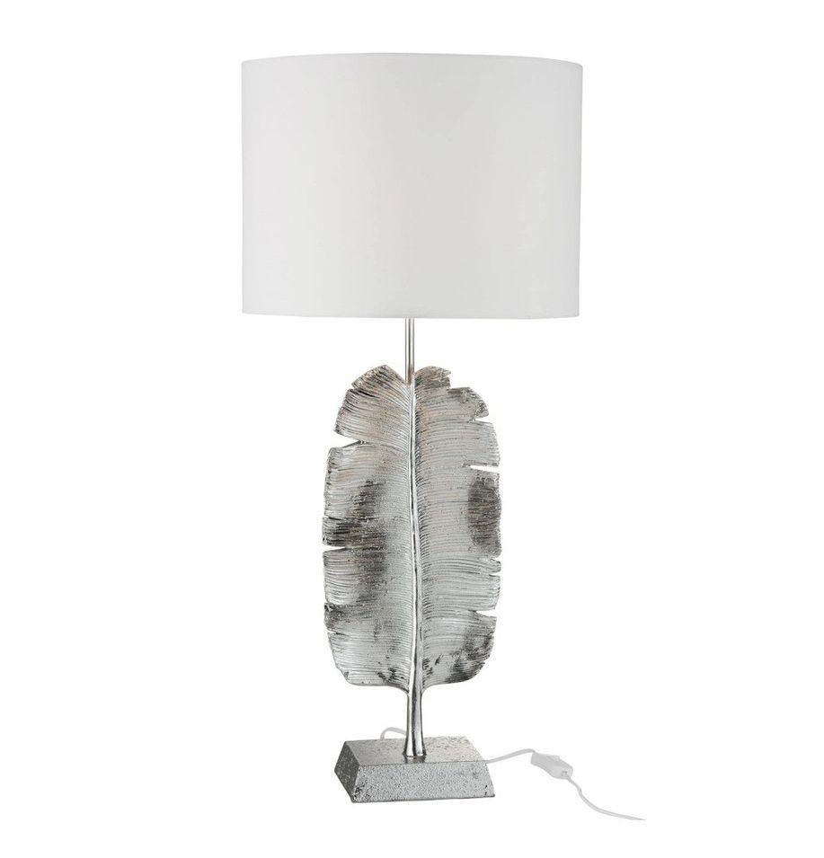 Lampe de table blanc et résine argentée Licia - Photo n°1