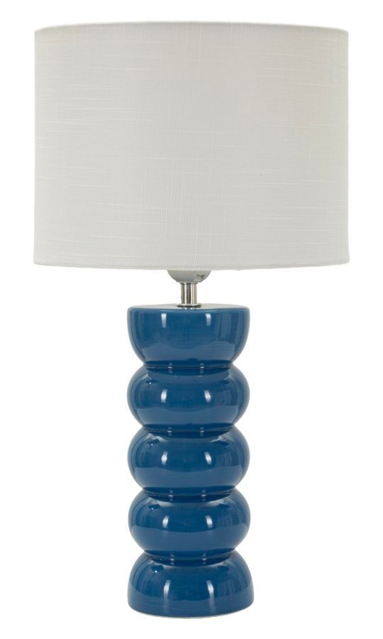 Lampe de table bleu céramique design sculptural moderne TORR - Photo n°1