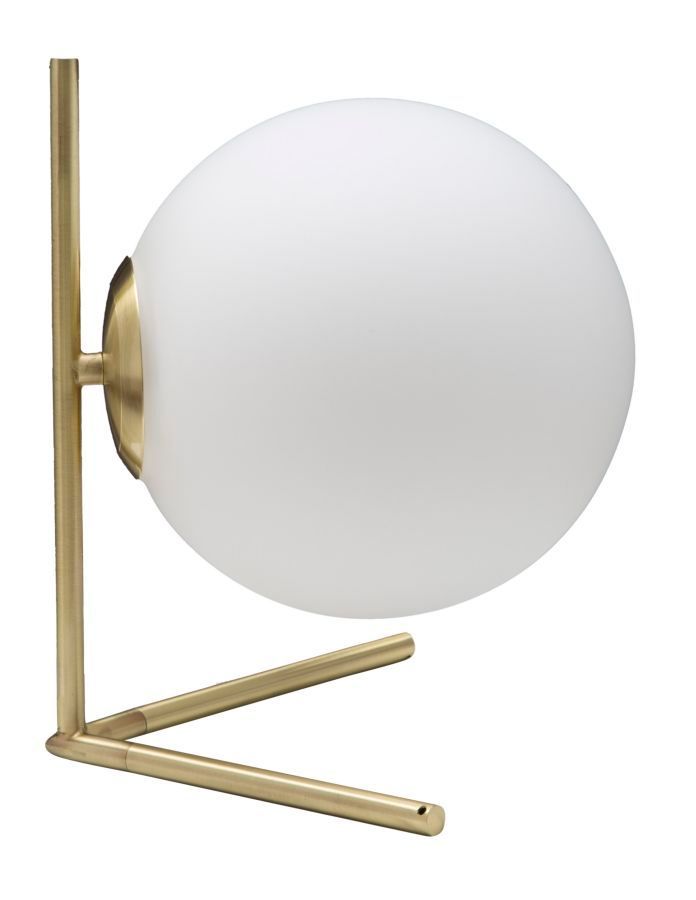 Lampe de table design dorée sphère verre opaque GLAMY - Photo n°1