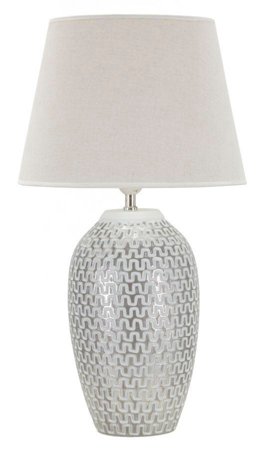 Lampe de table design en résine à motifs géométriques relief WAVE - Photo n°1