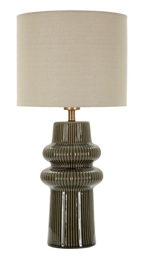 Lampe de table design gris-vert aux lignes sinueuses HARMONY - Photo n°1
