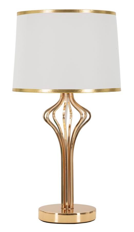 Lampe de table dorée géométrique blanche SLIMMY - Photo n°1