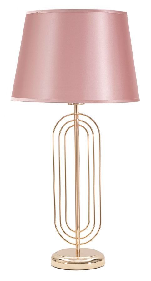 Lampe de table dorée rose grand format design glamour KRISTA - Photo n°1