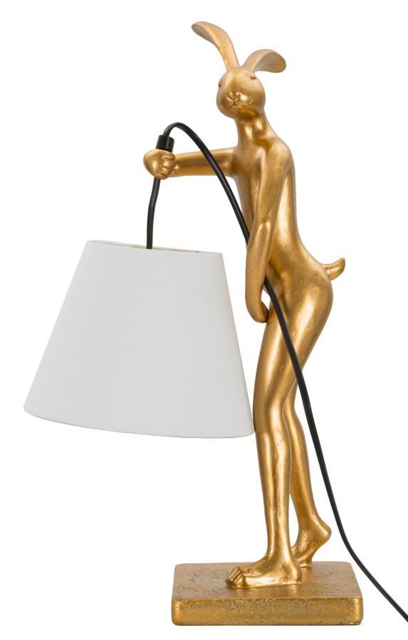 Lampe de table lapin doré abat-jour blanc LILOU - Photo n°1