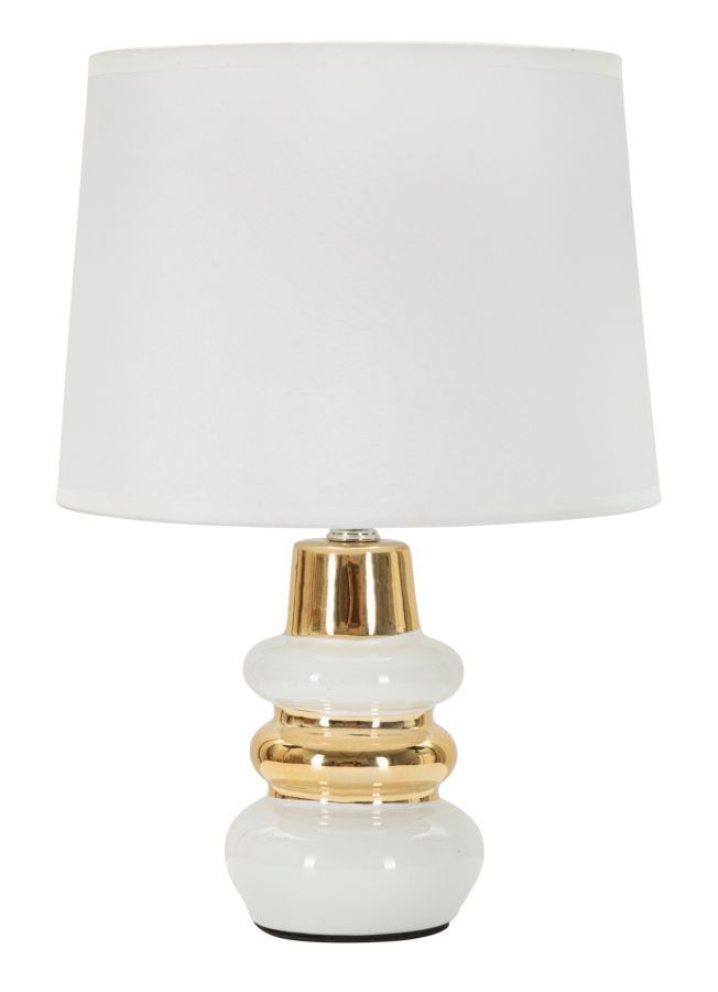 Lampe de table Liara céramique blanc doré design élégant - Photo n°1