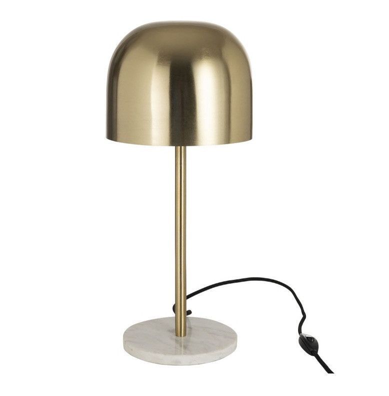 Lampe de table métal doré et marbre blanc Narsh - Photo n°1