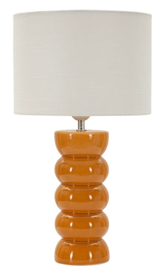 Lampe de table moutarde céramique design contemporain chaleureux TORR - Photo n°1