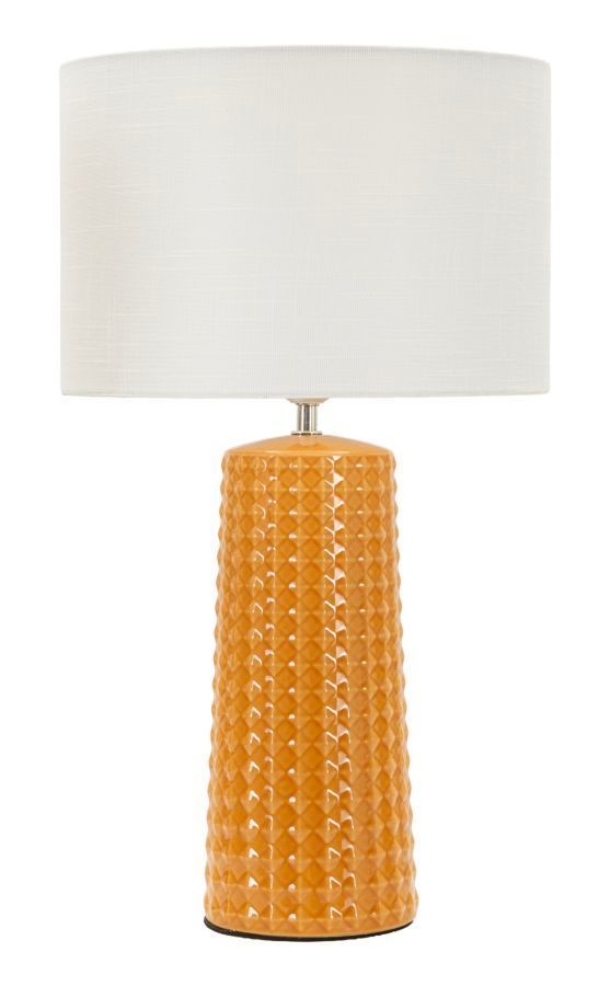 Lampe de table moutarde design céramique relief tridimensionnel brillant GLISS - Photo n°1