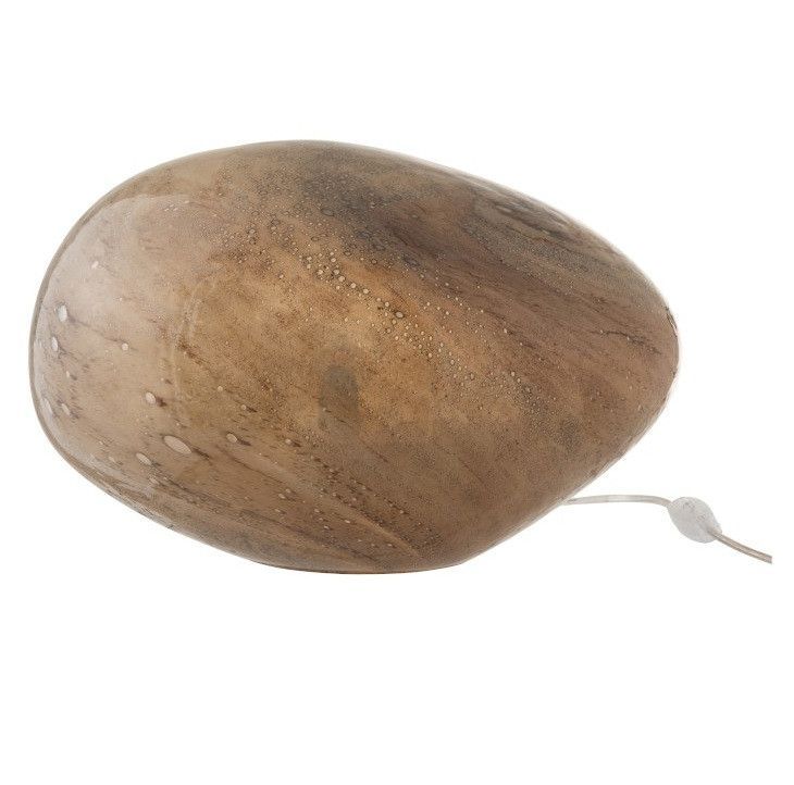 Lampe de table ovale verre marron Nissy - Photo n°1