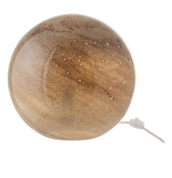 Lampe de table ronde verre marron Nissy D 30 cm - Photo n°1