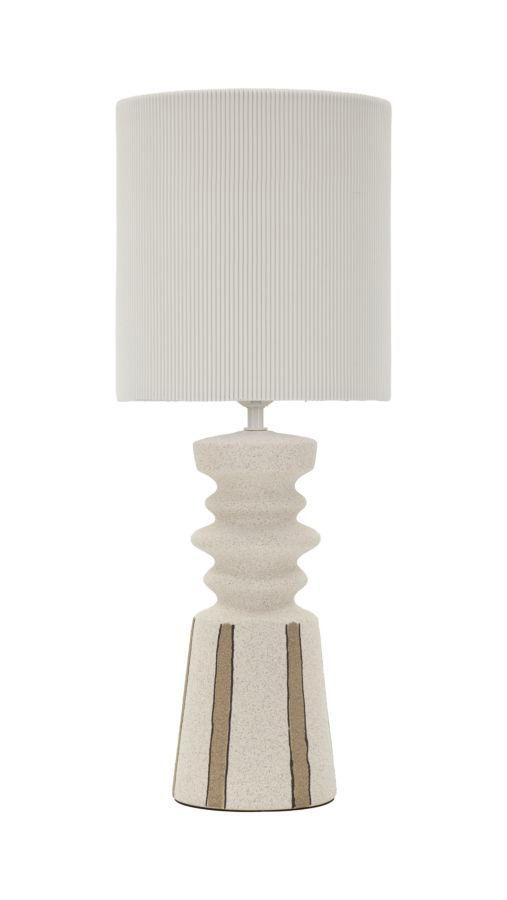 Lampe de table sculpturale design blanc satiné lignes élancées LISA - Photo n°1