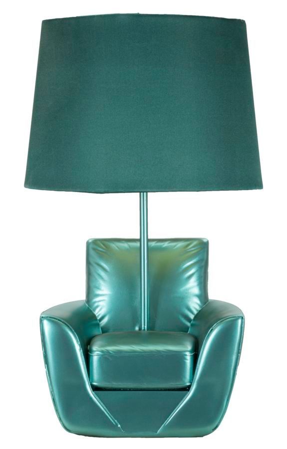 Lampe de table style Mid-Century turquoise en résine Retro - Photo n°1