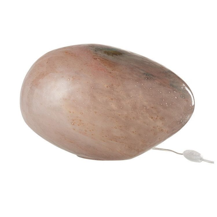 Lampe de table verre rose ovale Corali - Photo n°1