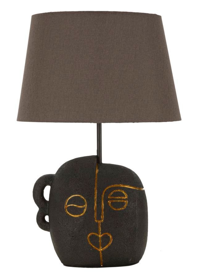 Lampe de table visage tribal doré OLA - Photo n°1