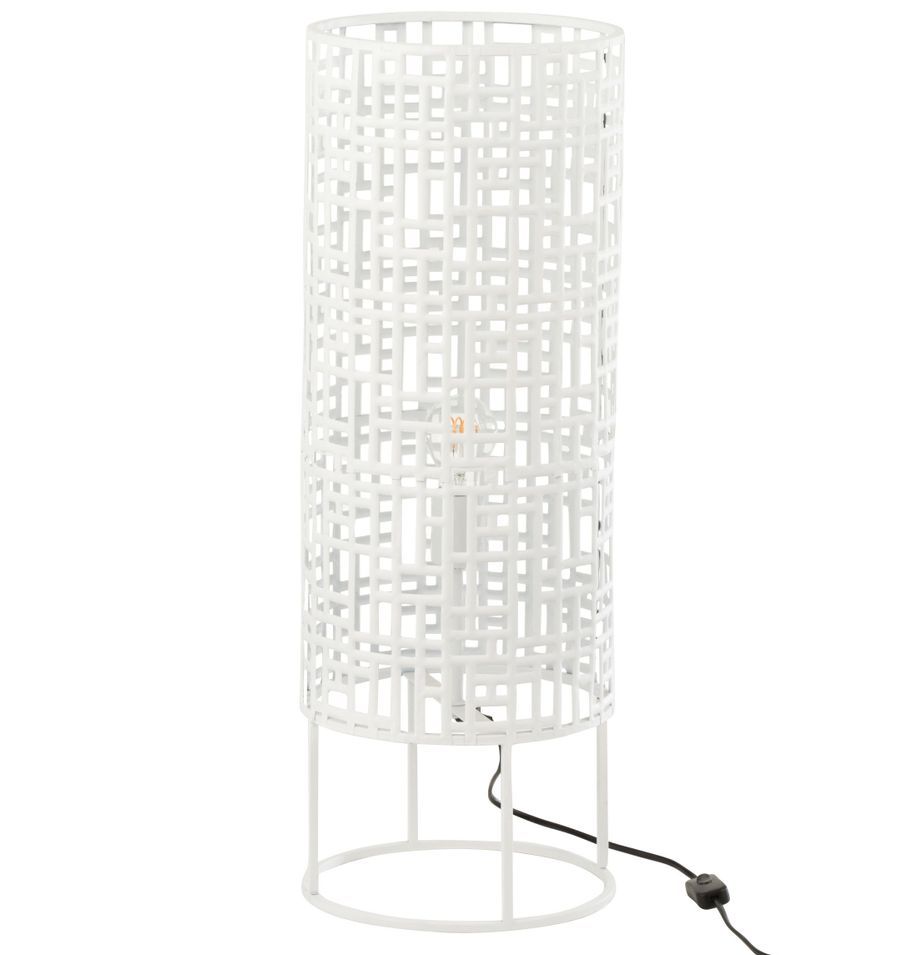 Lampe ronde métal blanc Lumino H 70 cm - Photo n°1